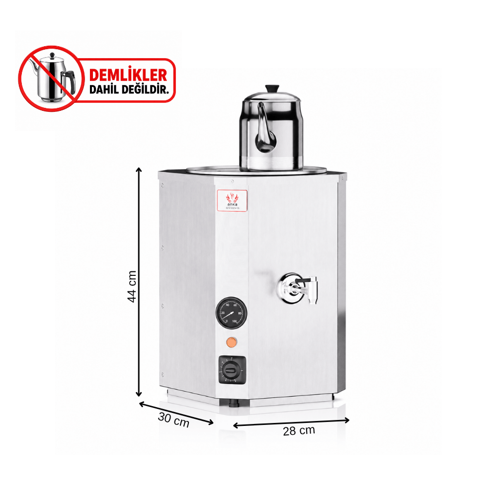 Anka Yeni Nesil Çay Makinesi 1 Demlikli 10 Litre Inox