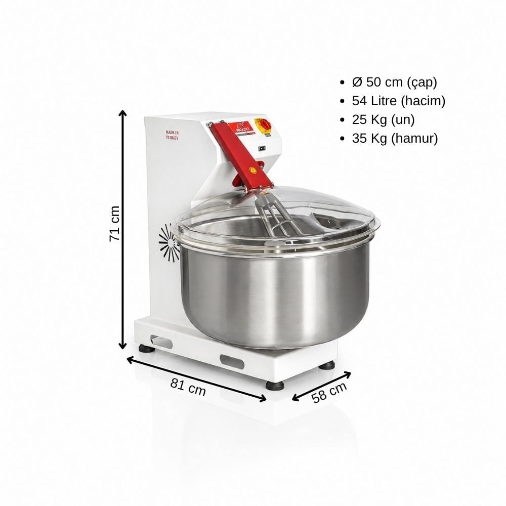 Boğaziçi 35 Kg Kapaklı Hamur Yoğurma Makinesi 380V