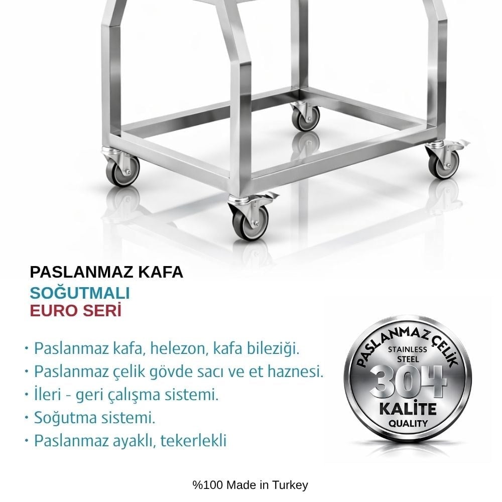 Bosfor No:32 Euro Serisi Ayaklı Paslanmaz Kafa Soğutmalı Et Kıyma Makinesi 380V