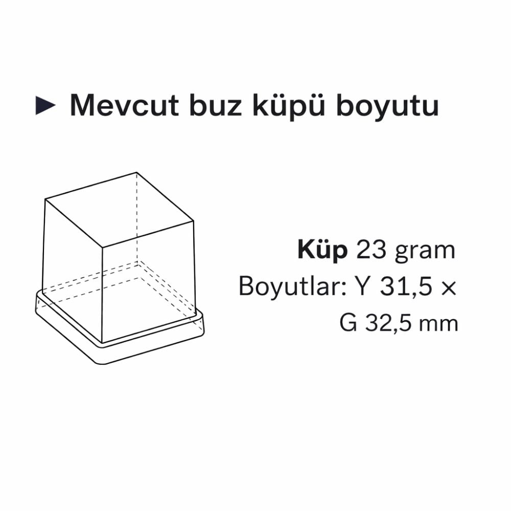 Brema 160 kg/gün Hazneli Ticari Küp Buz Makinesi – CB 1565 A HC B-QUBE