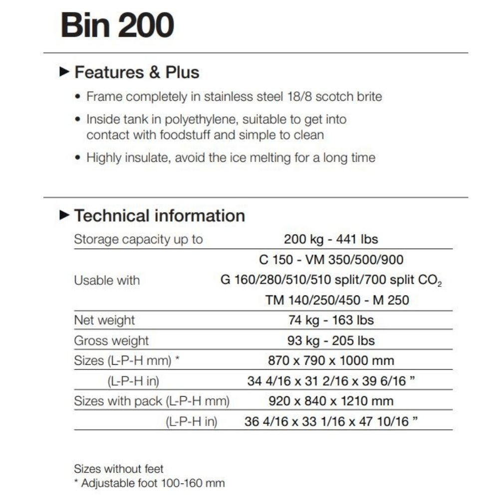 Brema 200 kg Kapasiteli Buz Depolama Alt Haznesi – BIN 200