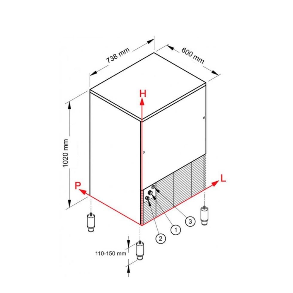 Brema 95 kg/gün Hazneli Ticari Küp Buz Makinesi – CB 955 A HC
