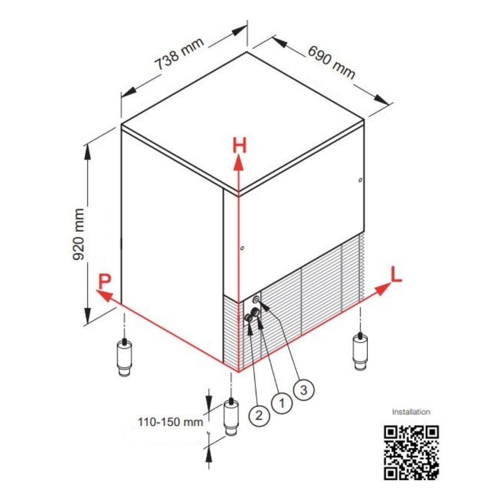 Brema 175 kg/gün Hazneli Kar Buz Makinesi – GB 1540 A HC