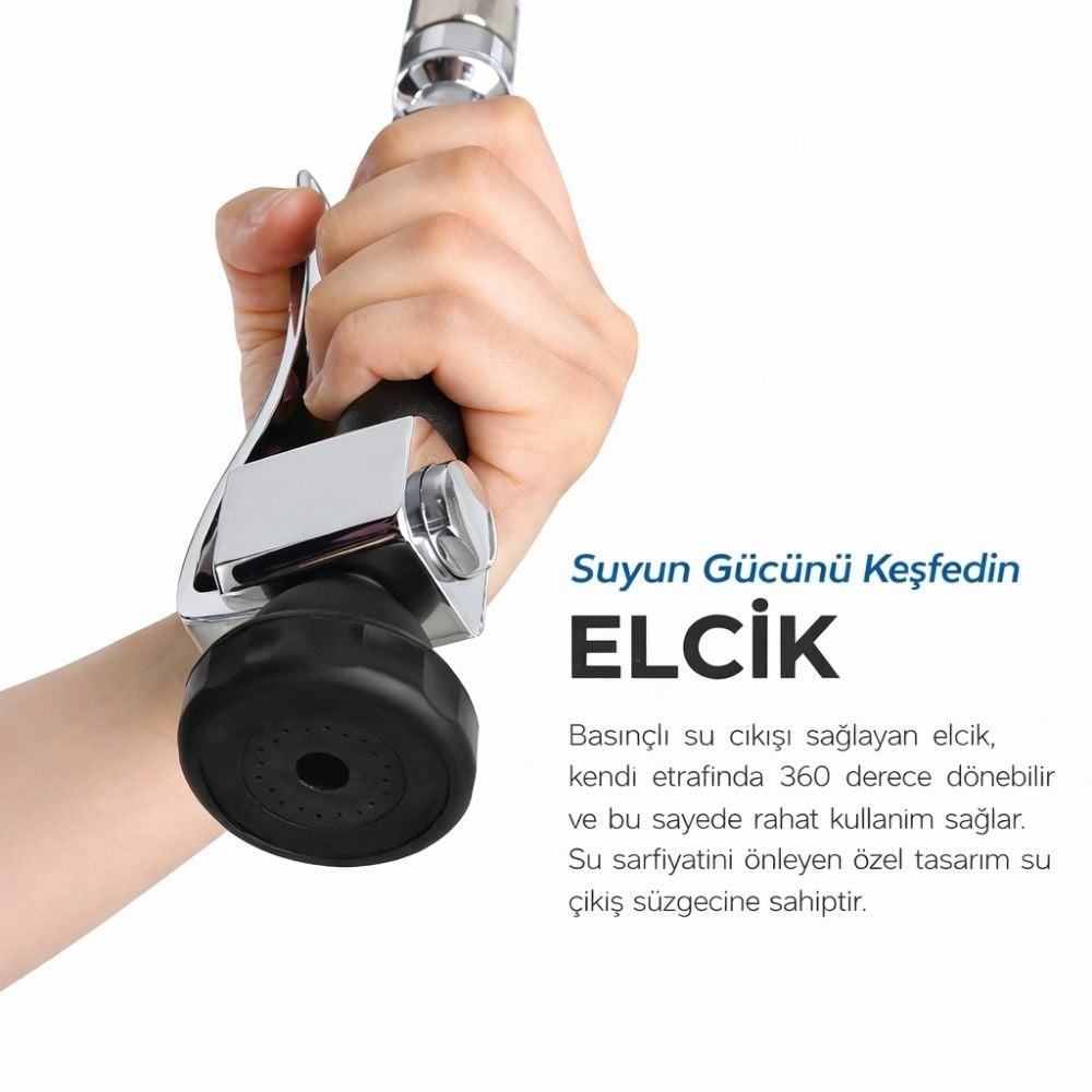 Cancan MT02 Deluxe Tezgaha Monte Ara Musluklu Mutfak Bataryası