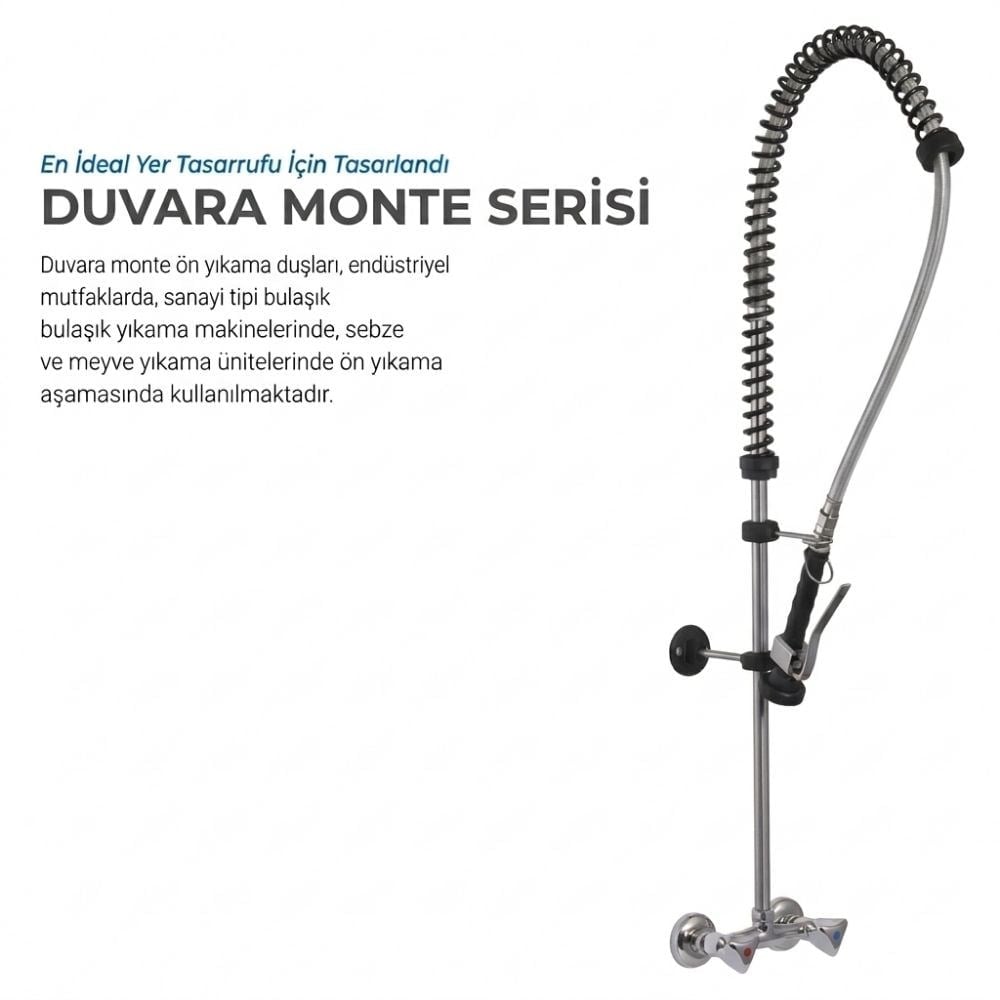 Cancan MT04 Duvara Monte Ara Musluklu Mutfak Bataryası