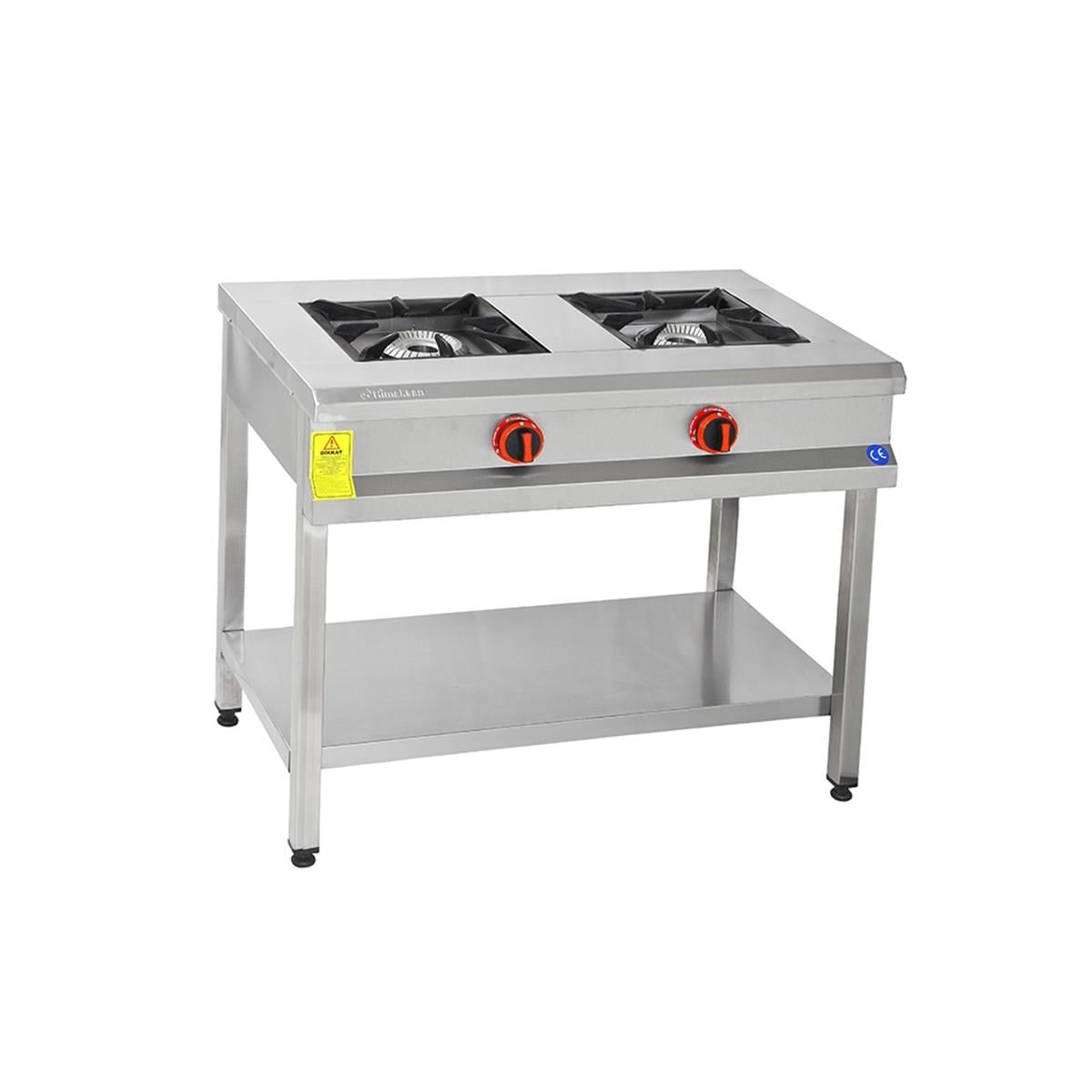 Himaksan Endüstriyel 90 X 50 Cm Doğalgazlı Taban Raflı 2 Gözlü Ocak