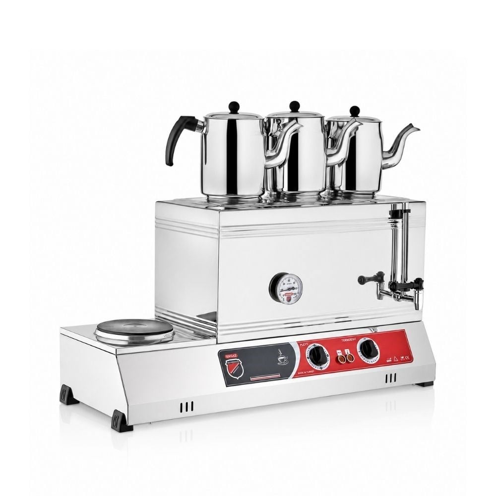 Silverinox Elektrikli 60lık - 3 Demlikli 33 Litre Çay Ocağı - Pleytli