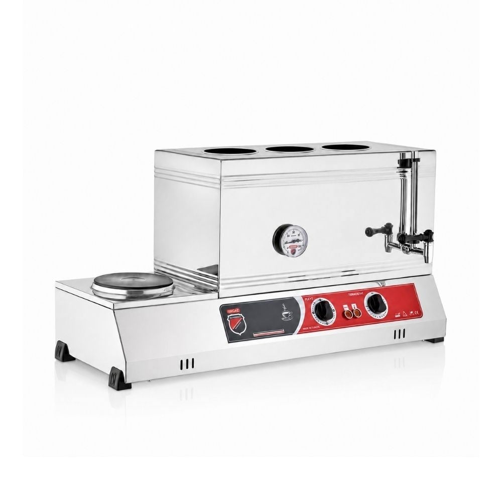 Silverinox Elektrikli 60lık - 3 Demlikli 33 Litre Çay Ocağı - Pleytli
