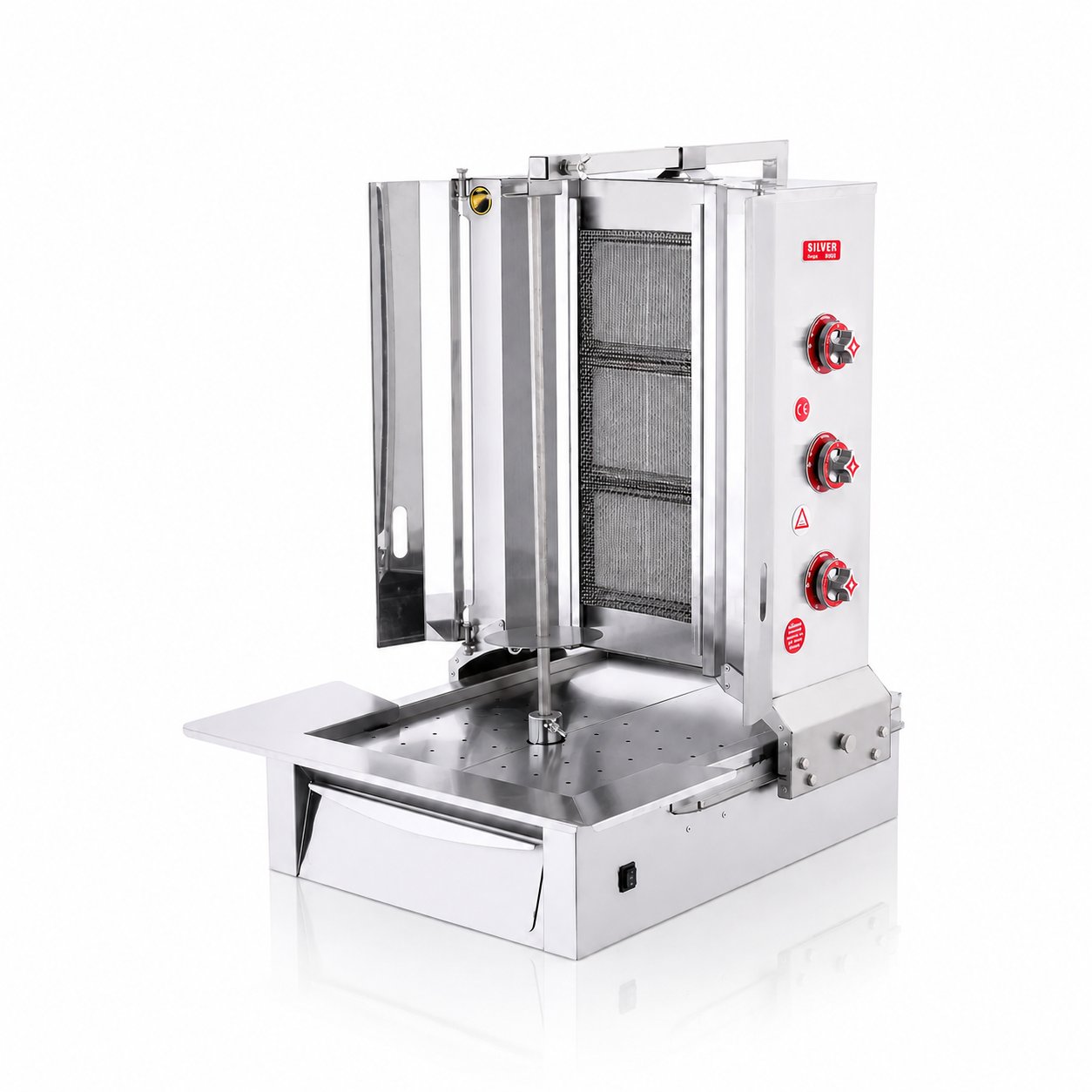 Silverinox Doğalgazlı 3 Radyan Alttan Motorlu Döner Makinesi 