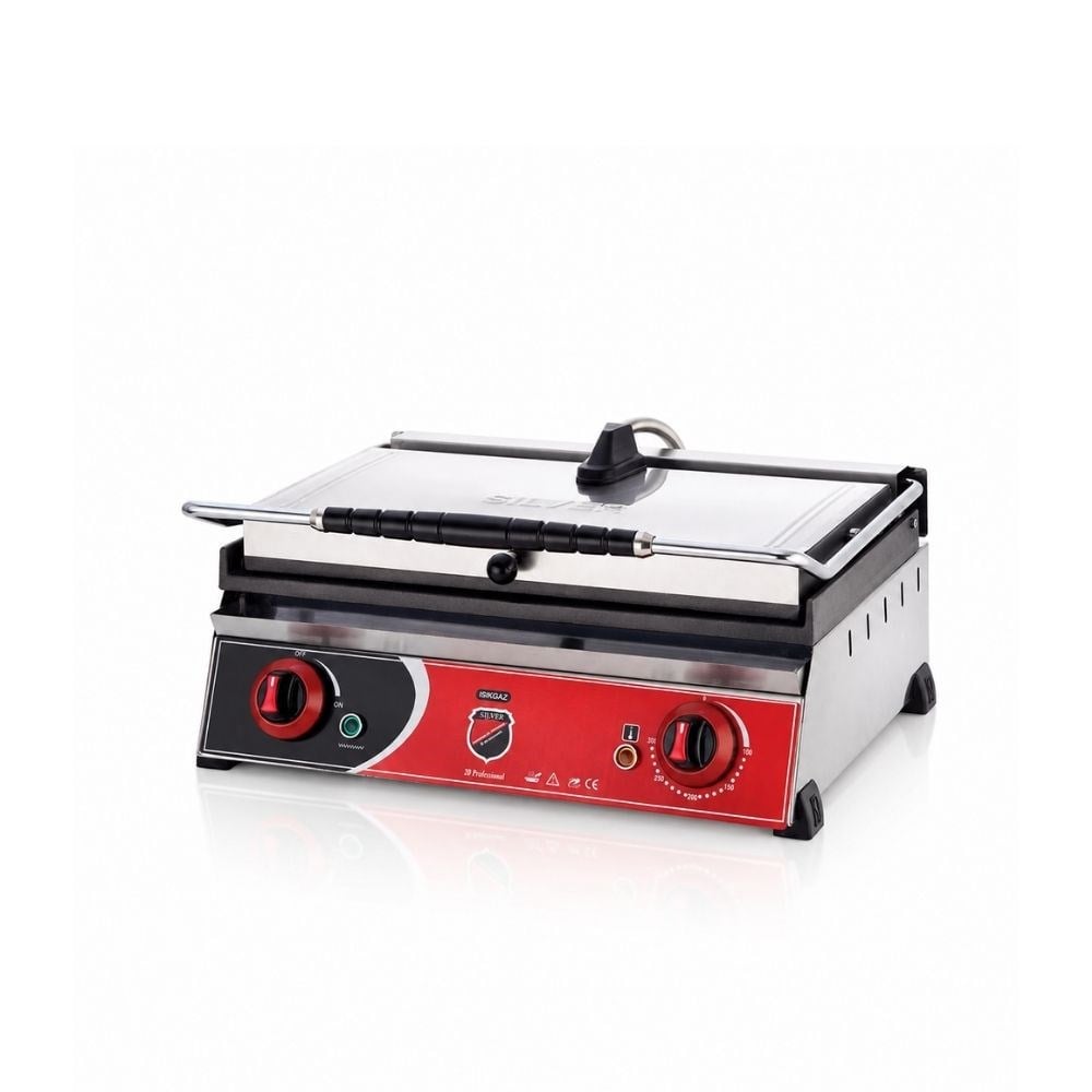 Silverinox Elektrikli 20 Dilim Altı Düz Döküm Tost Makinesi