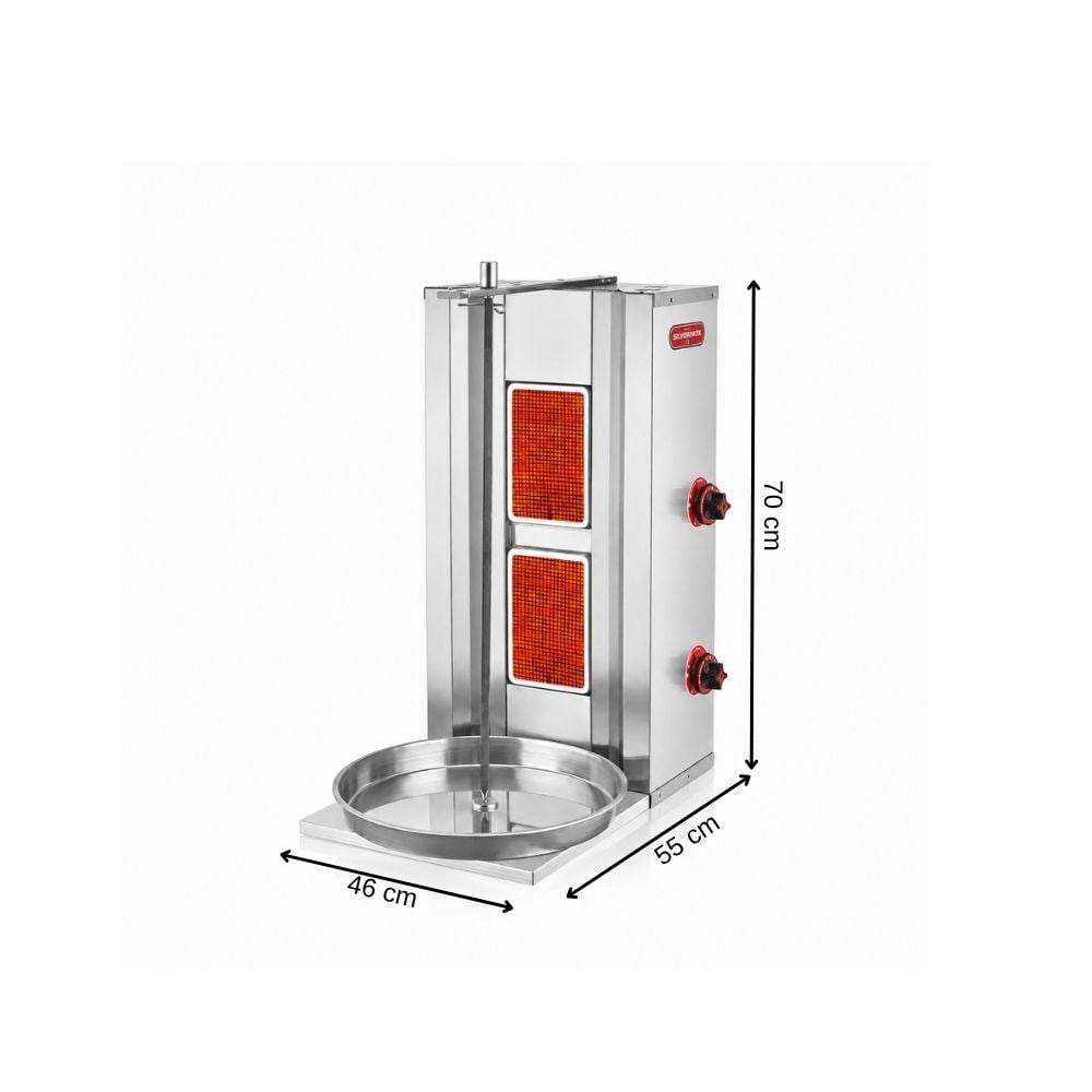 Silverinox Doğalgazlı 2 Radyan Döner Makinesi