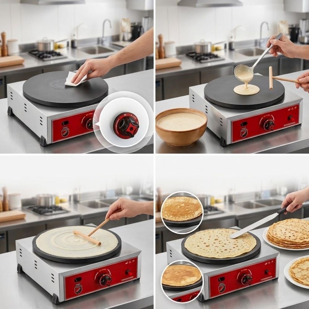 Silverinox Doğalgazlı 40 Cm Krep Pişirme Makinesi