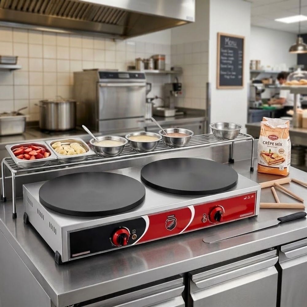Silverinox Elektrikli Çiftli 40 Cm Krep Pişirme Makinesi 