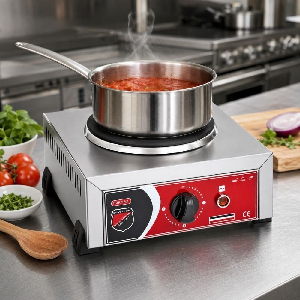 Silverinox Elektrikli Set Üstü 1 Gözlü Pleyt Isıtıcı 220V