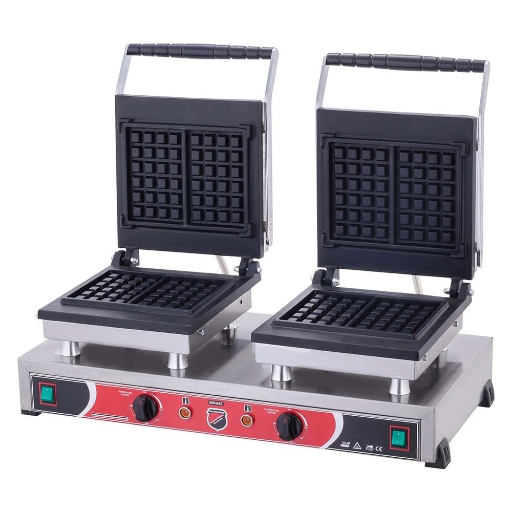 Işıkgaz Silver Endüstriyel Elektrikli Kare Waffle Makinesi - 4 Lü