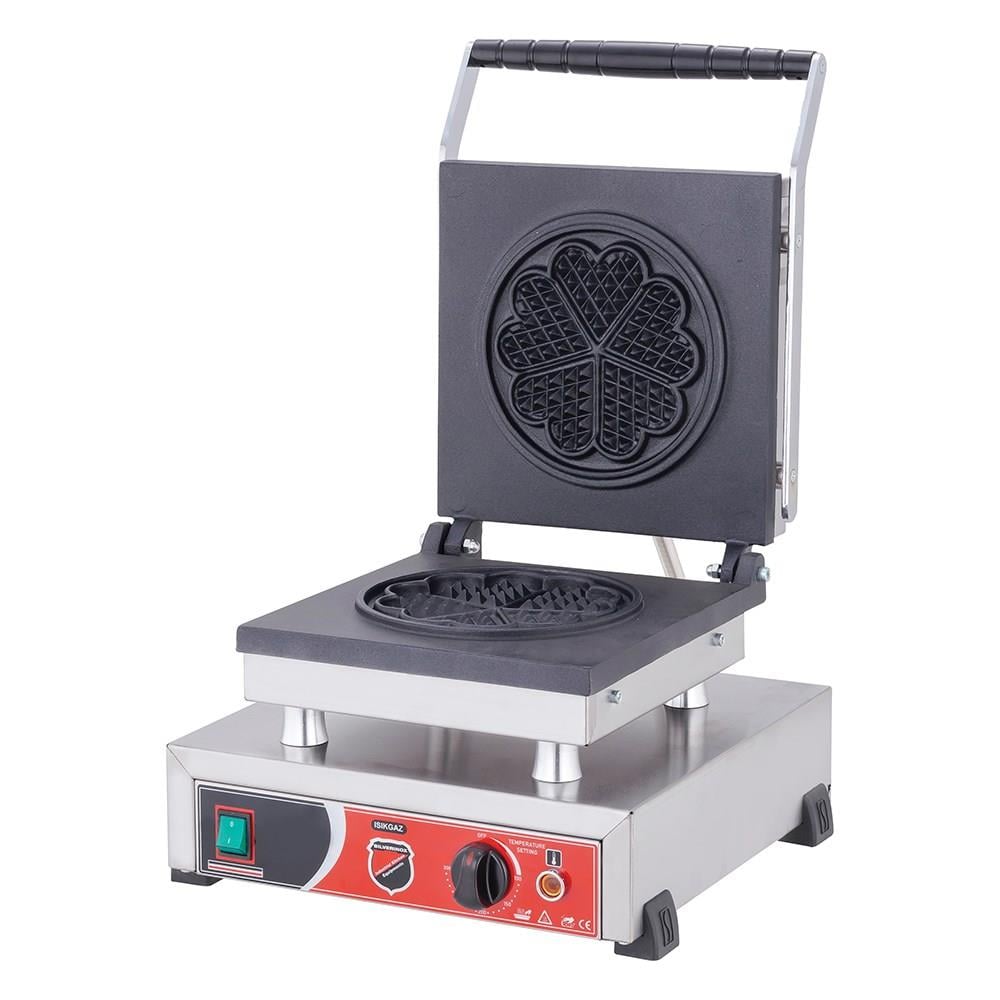 Işıkgaz Silverinox Endüstriyel Elektrikli Tekli Çiçek Waffle Makinesi