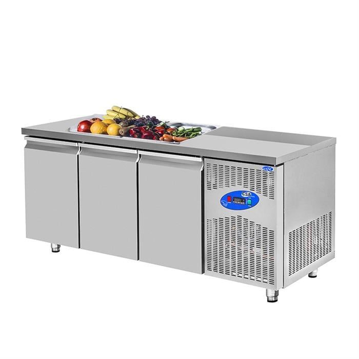 CSA Karacasan  474 Lt Üç Kapılı 700Lük Havuzsuz Saladbar Buzdolabı(304 Çelik)