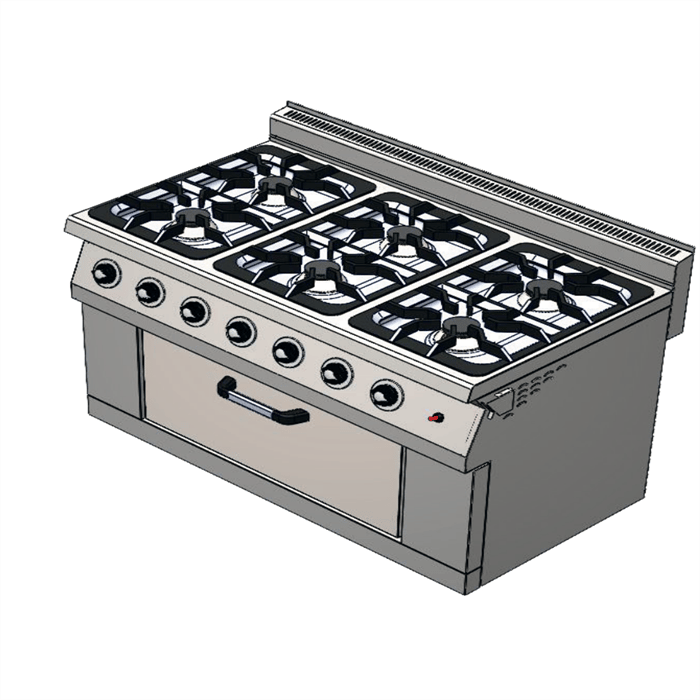 Karacasan Endüstriyel 120 cm 700 Seri Set Üstü 6+1 Fırın LPG Tüplü Kuzine