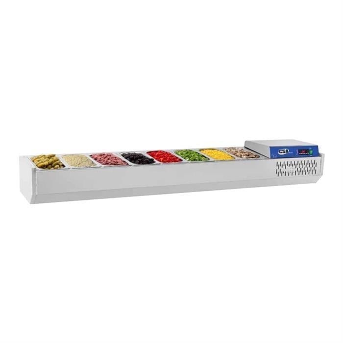 CSA Karacasan (304 Çelik) 120 cm  4 Adet 1/3 Gastronorm Küvetli Set Üstü Teşhir Buzdolabı