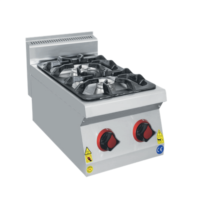 Karacasan Endüstriyel 40 cm 700 Seri Set Üstü İki Gözlü LPG Tüplü Ocak