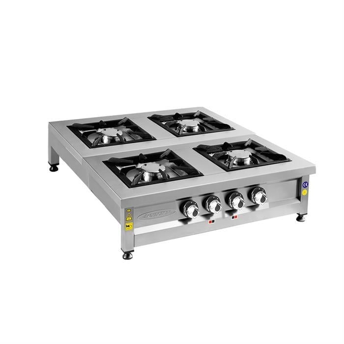CSA Karacasan Set Üstü Dörtlü 4 Gözlü Doğalgazlı Ocak 100x100x25cm