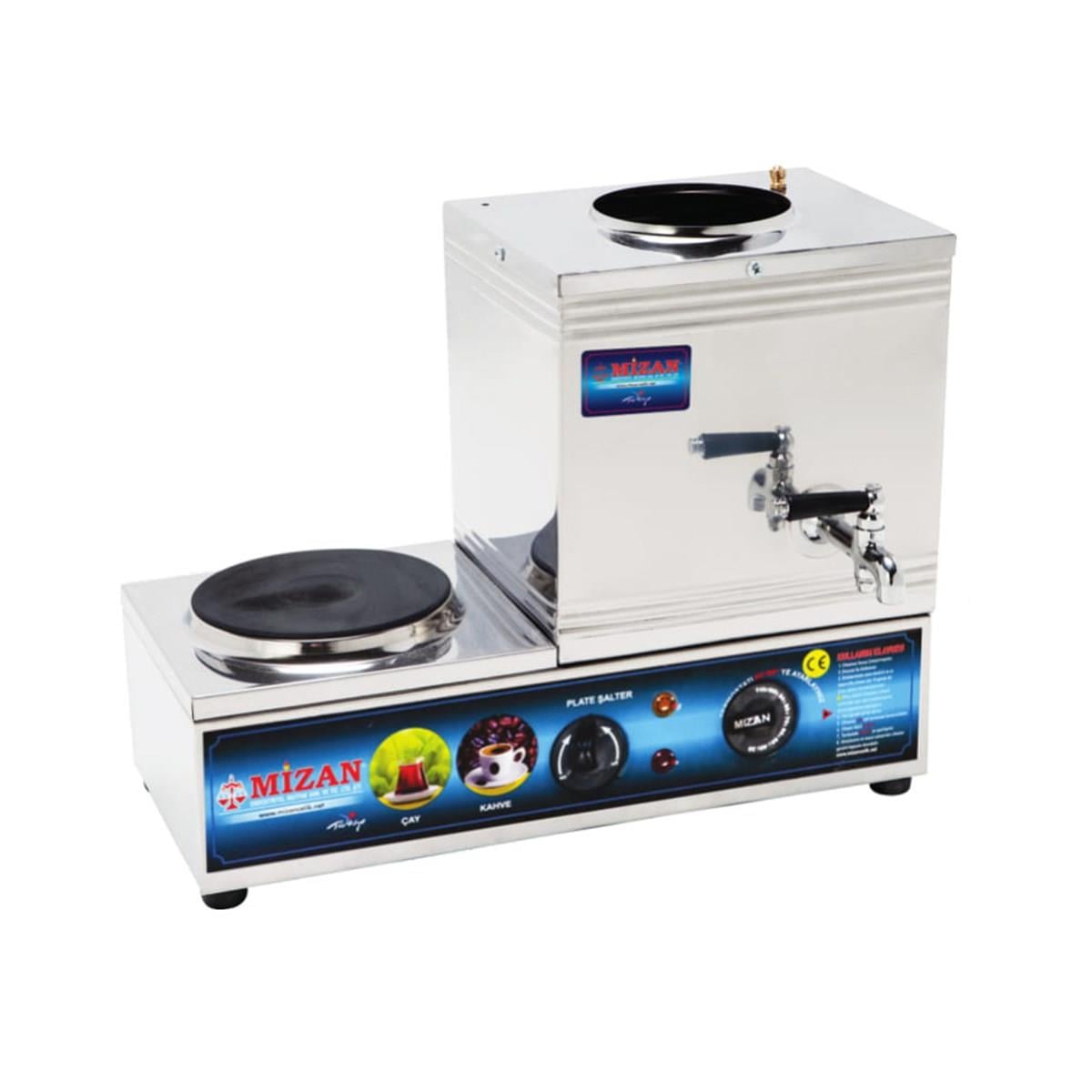 Mizan 15 Lik Elektrikli 10 Litre 1 Demlikli Çay Kazanı Çay Ocağı