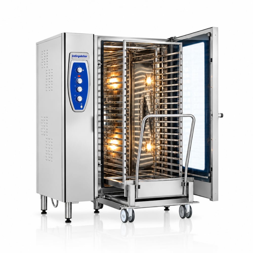 Öztiryakiler Elektrikli Konveksiyonlu Fırın GN 2/1 - 20 Tepsi Kit Arabalı 380V