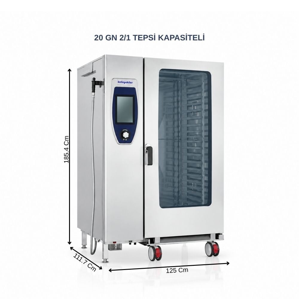 Öztiryakiler Tüplü Konveksiyonlu Kombi Fırın 20xGN 2/1 Tepsi Kit Arabalı