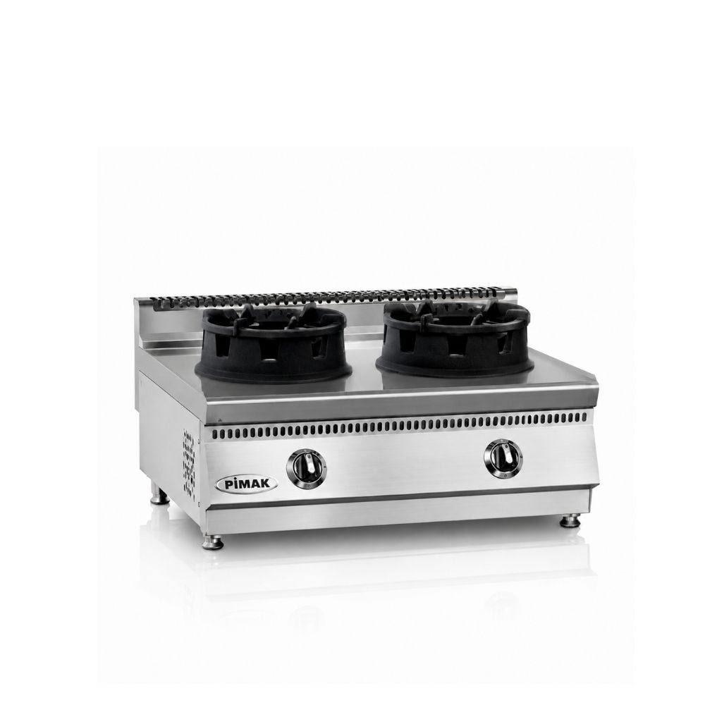 Pimak 700 Seri Doğalgazlı Set Üstü 2 Gözlü  Wok Ocak
