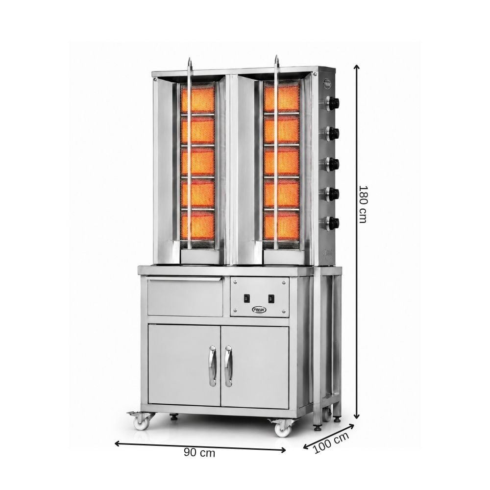 Pimak Doğalgazlı Arabalı Döner Makinesi 5+5 Radyan