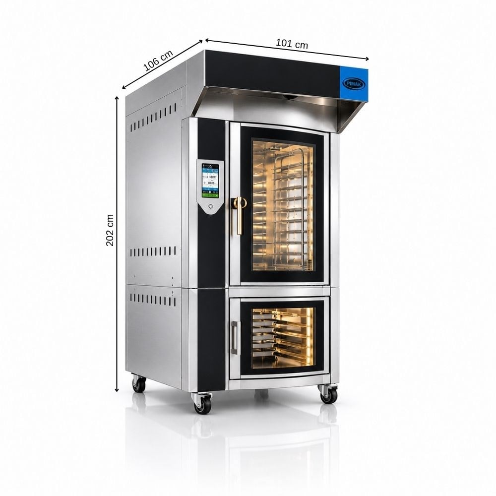 Pimak Doğalgazlı Döner Konveksiyonlu Fırın 10 Tepsili 101 x 106 x 202 cm