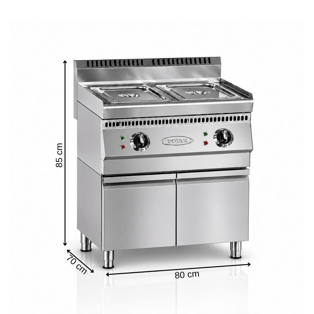 Pimak Elektrikli Bain Marie 700 Seri 2x1 / 1 GN Dolaplı 80 x 70 x 85 (cm)