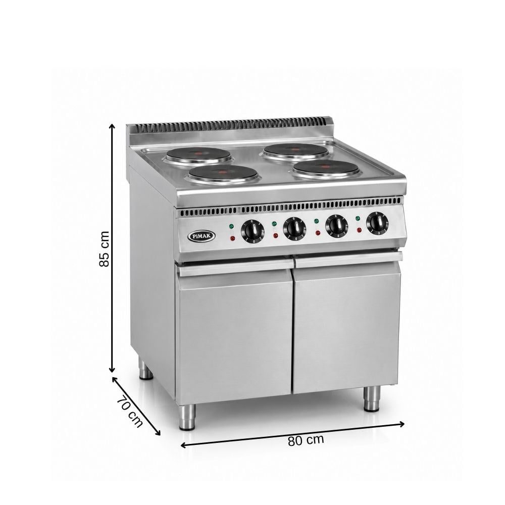 Pimak Elektrikli Ocak 700 Seri 4 Ocaklı Dolaplı 80 x 70 x 85 (cm)