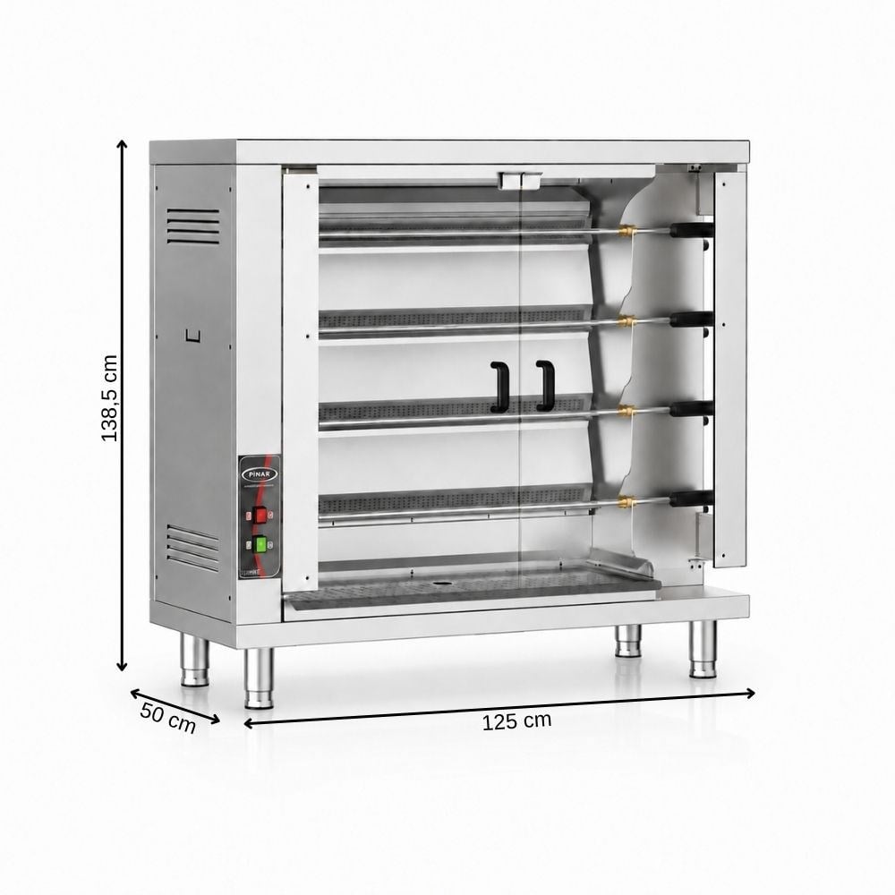 Pimak Radyanlı Piliç Çevirme Makinesi Doğalgazlı 24 Piliç