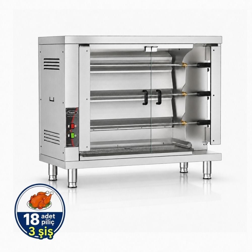 Pimak Radyanlı Piliç Çevirme Makinesi Tüplü 18 Piliç