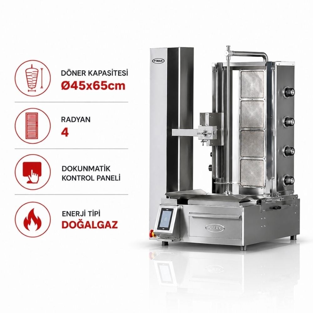 Pimak Robot Döner Makinaları 4 Radyanlı Doğalgazlı