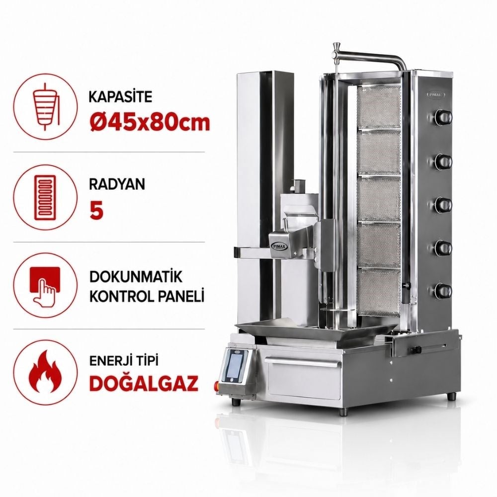 Pimak Robot Döner Makinaları 5 Radyanlı Doğalgazlı