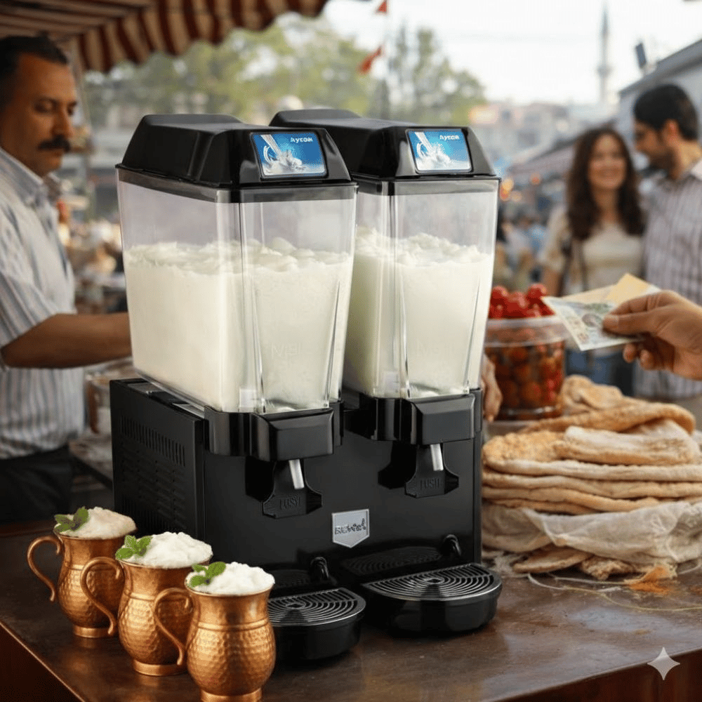 Remta 20+20 Litre Çiftli Karıştırıcılı Ayran Soğutucu Siyah - ST14