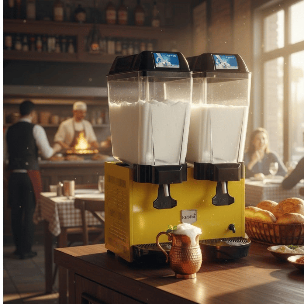 Remta 20+20 Litre Çiftli Karıştırıcılı Ayran Soğutucu Sarı - ST14