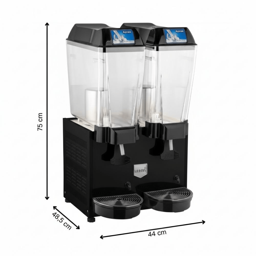 Remta 20+20 Litre Çiftli Karıştırıcılı Ayran Soğutucu Siyah - ST14