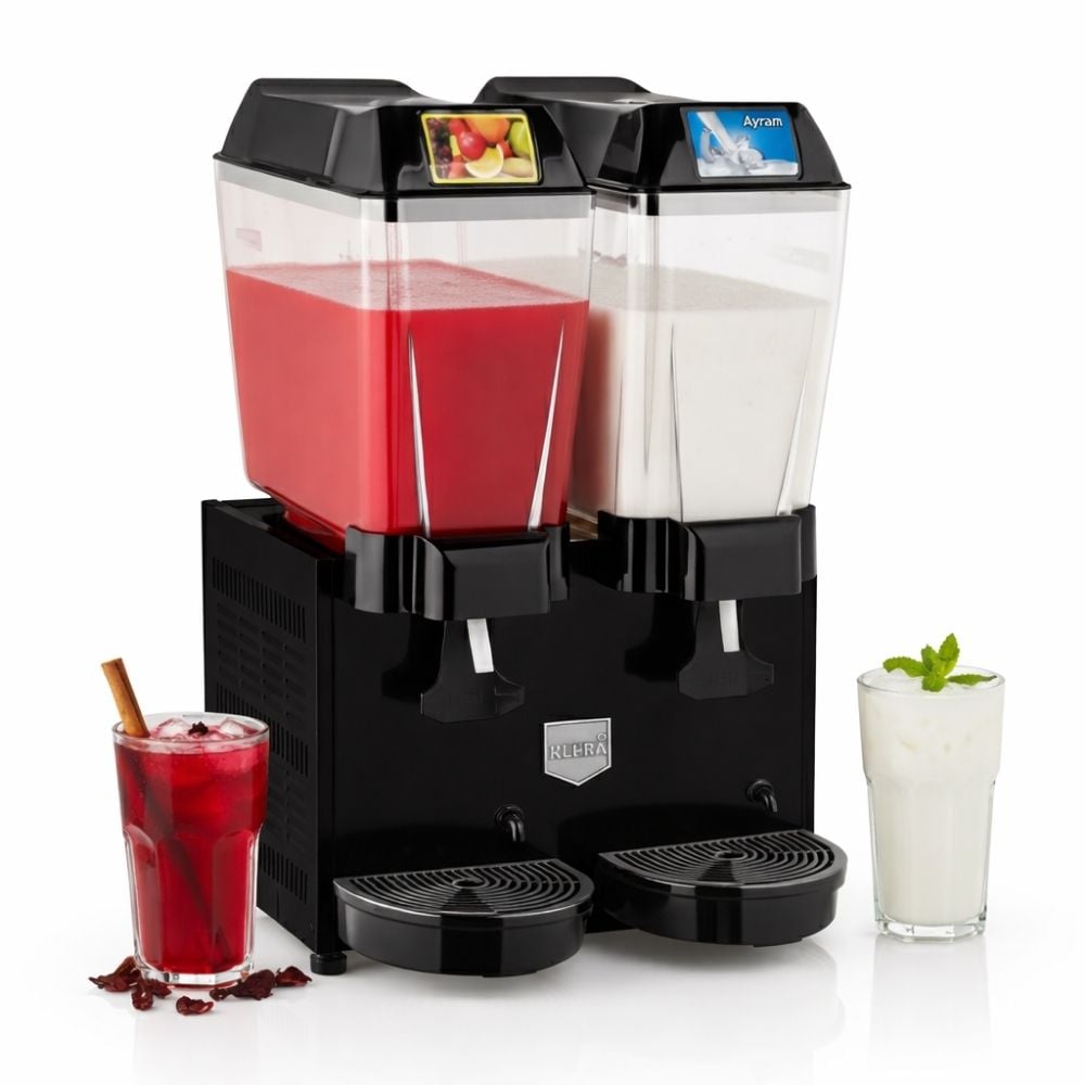 Remta 20+20 Litre Çiftli Şerbet ve Ayran Soğutucu Siyah - ST13