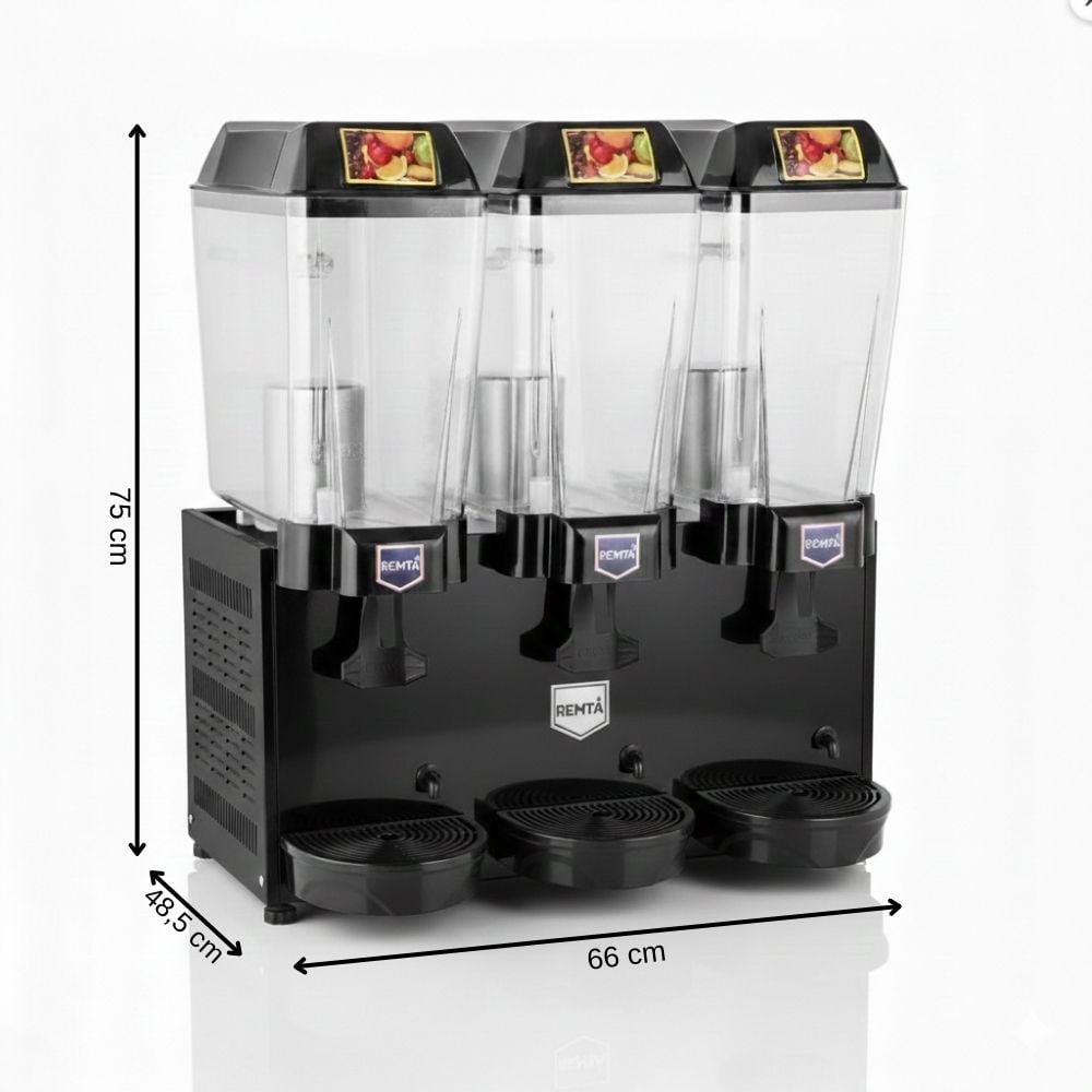 Remta 20+20+20 Litre Üçlü Şerbet Soğutucu Siyah - ST16