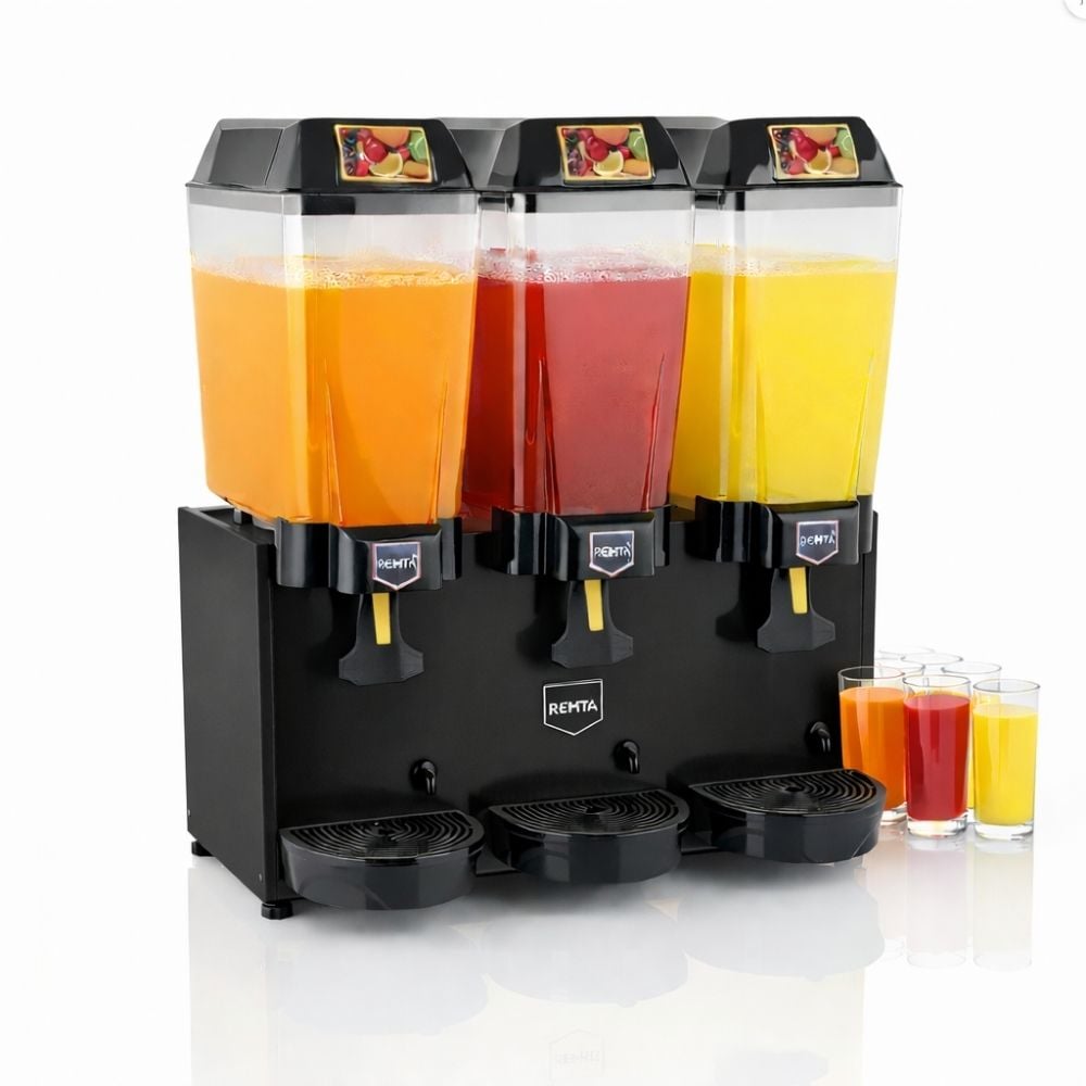 Remta 20+20+20 Litre Üçlü Şerbet Soğutucu Siyah - ST16