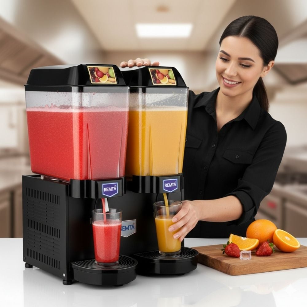 Remta 20+20 Litre Çiftli Şerbet Soğutucu Siyah - ST12
