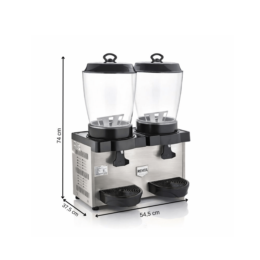 Remta ST35 Royal Mini 11+11 Litre İkili Şerbet ve Ayran Soğutucu - Gri