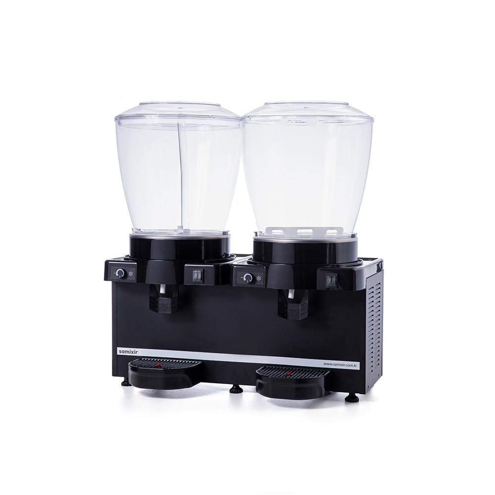 Samixir Panoramik Twin 22+22 Lt Fıskiyeli-Karıştırıcılı Soğuk İçecek Makinesi SM44-AB