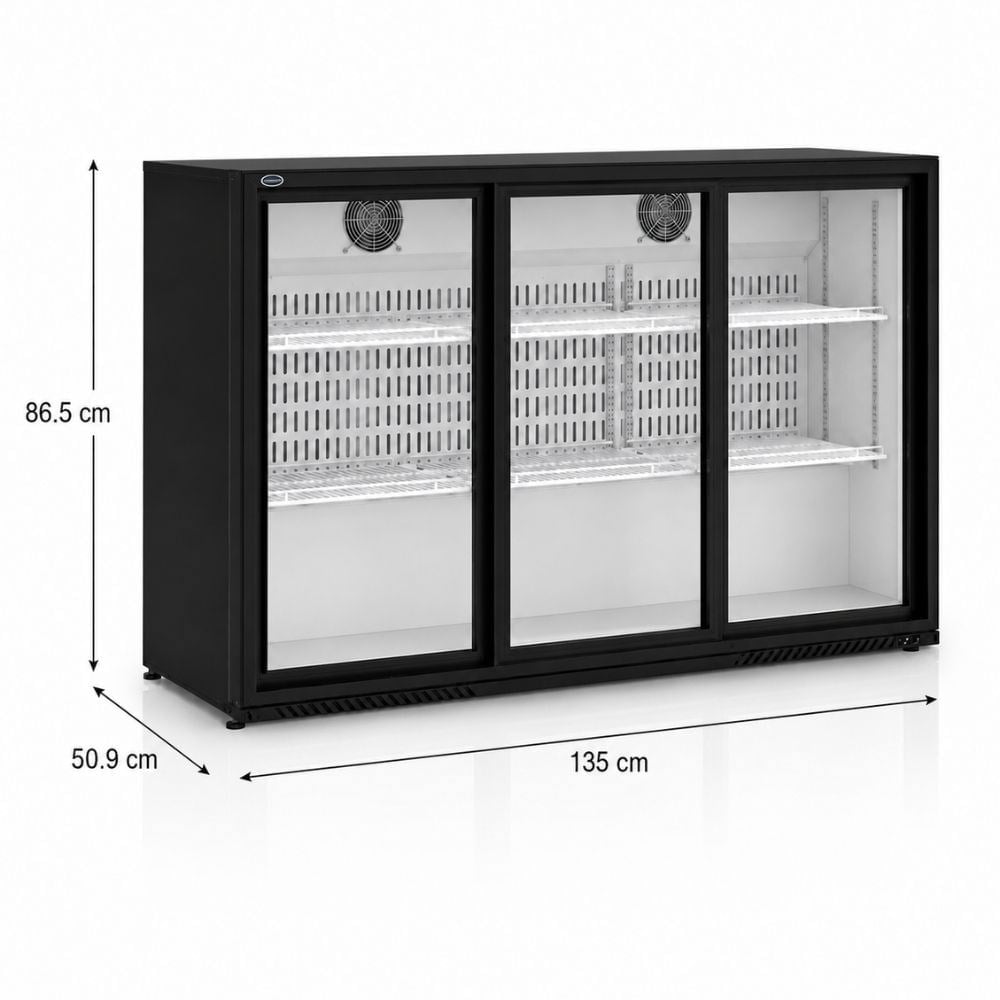 Şenocak S340 BB DD 3 Kapılı Menteşeli Back Bar Şişe Soğutucu 220V