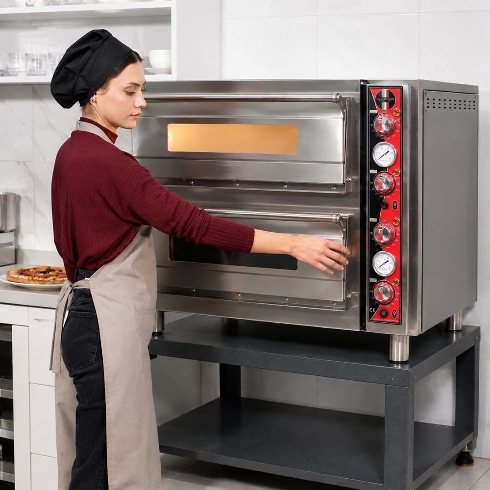 Silverinox Elektrikli Çift Kat 30 Cm 6+6 Pizza Kapasiteli Pizza Fırını 380V