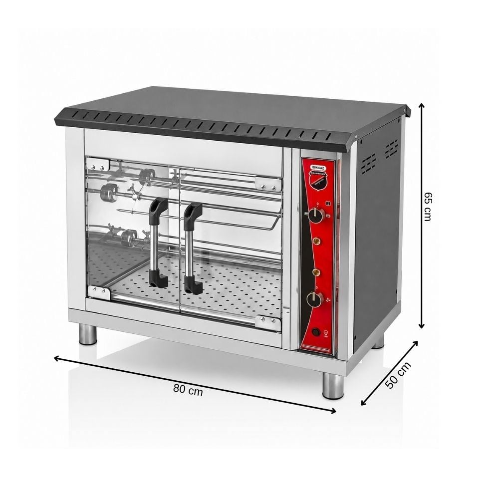 Silverinox Elektrikli Set Üstü Piliç Çevirme 3 Şiş 9 Piliç 220V