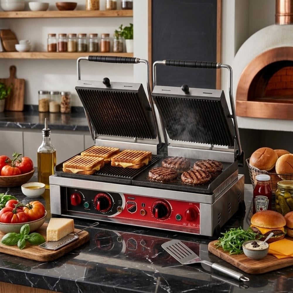 Silverinox Elektrikli Style 20 Dilim Çift Kapak Hamburger Tost Makinesi